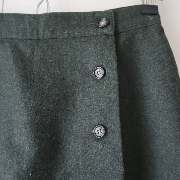 United Colors of Benetton Olive Grey High Waisted 100% Wool Skort - Picture 2 of 7
